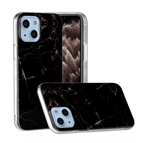 &Eacute;tui en marbre TPU Marble Stone pour iPhone 13 mini - Noir