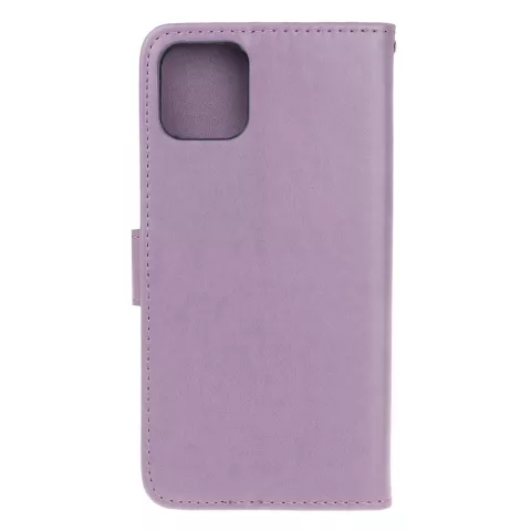 &Eacute;tui &agrave; fleurs en cuir artificiel pour biblioth&egrave;que portefeuille, compatible avec iPhone 13 - violet