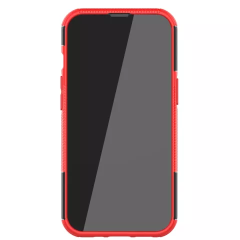 TPU antichoc avec &eacute;tui robuste compatible avec iPhone 13 Pro - Rouge et noir