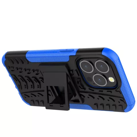 TPU antichoc avec &eacute;tui robuste compatible avec iPhone 13 Pro - bleu et noir