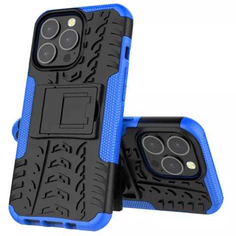TPU antichoc avec &eacute;tui robuste compatible avec iPhone 13 Pro - bleu et noir