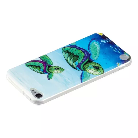 Coque en TPU compatible avec iPod Touch 5, 6 et 7 - bleue et verte
