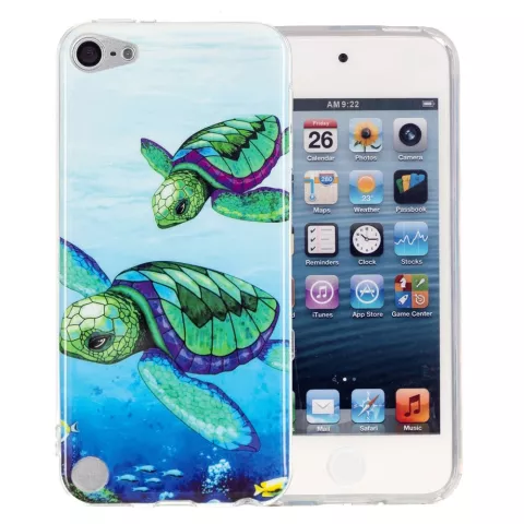 Coque en TPU compatible avec iPod Touch 5, 6 et 7 - bleue et verte