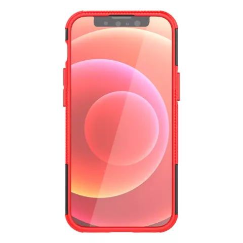 TPU antichoc avec coque robuste pour iPhone 13 mini - rouge et noir