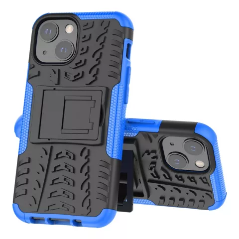 TPU antichoc avec coque robuste pour iPhone 13 mini - bleu et noir