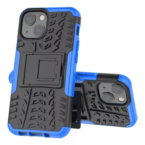 TPU antichoc avec &eacute;tui robuste compatible avec iPhone 13 mini - bleu et noir
