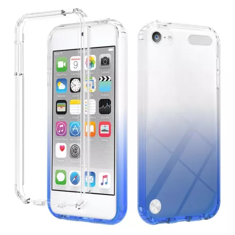 Coque en TPU compatible avec iPod Touch 5, 6 et 7 - transparente et bleue