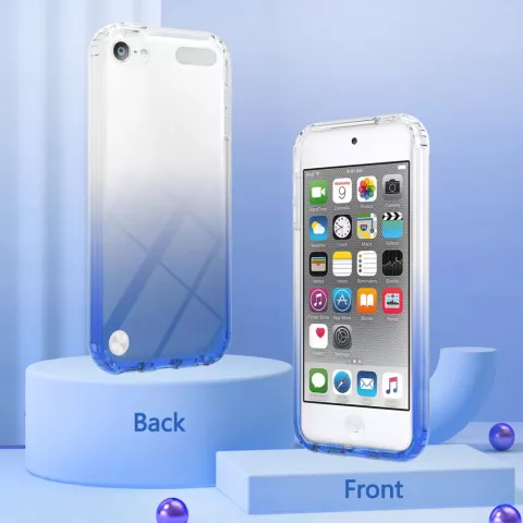 Coque en TPU compatible avec iPod Touch 5, 6 et 7 - transparente et bleue