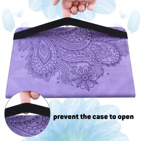 Housse en cuir artificiel Wallet Bookcase compatible avec iPad mini 6 (2021) et &agrave; l&#039;iPad mini 7 (2024) - violet
