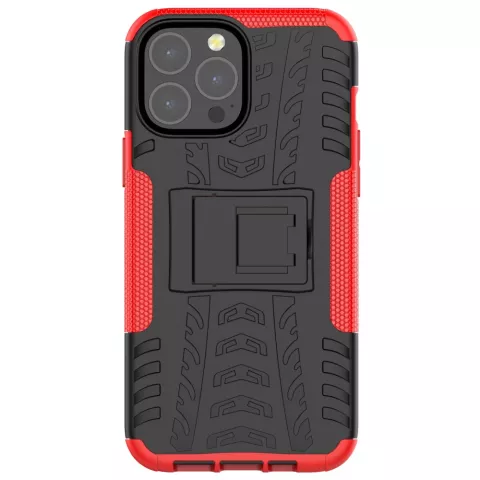 TPU antichoc avec coque robuste pour iPhone 13 Pro Max - rouge et noir