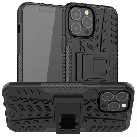 TPU antichoc avec coque robuste pour iPhone 13 Pro Max - noir