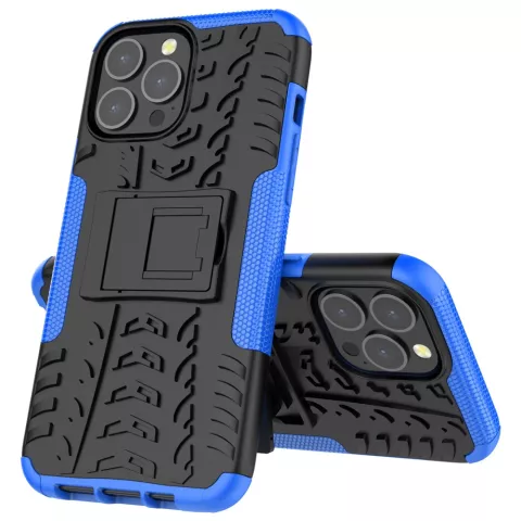 TPU antichoc avec &eacute;tui robuste compatible avec iPhone 13 Pro Max - bleu et noir