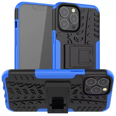 TPU antichoc avec &eacute;tui robuste compatible avec iPhone 13 Pro Max - bleu et noir