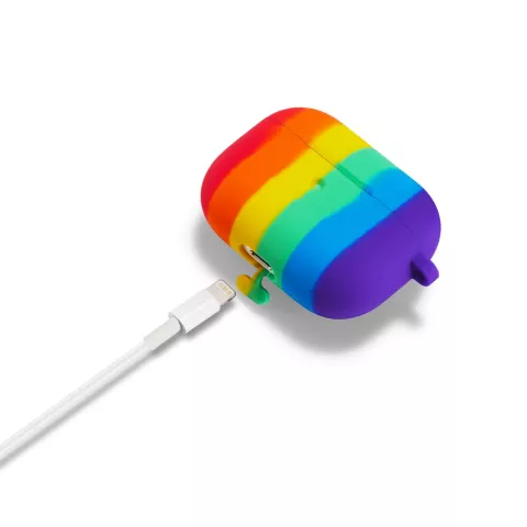&Eacute;tui arc-en-ciel en silicone Rainbow Pride compatible avec AirPods Pro 1 &amp; 2 - pastel