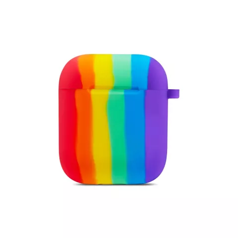 &Eacute;tui arc-en-ciel en silicone Rainbow Pride compatible avec AirPods 1 et 2 - pastel