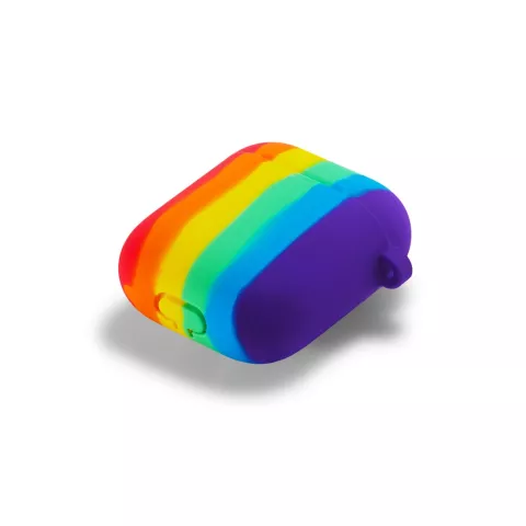 &Eacute;tui arc-en-ciel en silicone Rainbow Pride compatible avec AirPods 1 et 2 - pastel