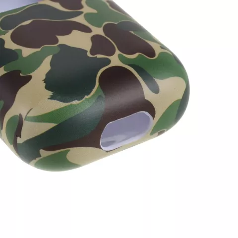 &Eacute;tui imprim&eacute; arm&eacute;e compatible avec AirPods 1 et 2 - vert