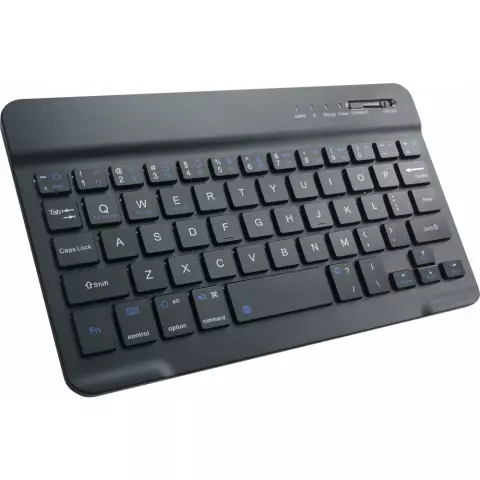 Just in Case Vintage Bluetooth Keyboard QWERTY Housse en cuir artificiel compatible avec iPad 10.2 (2019 2020 2021) - gris