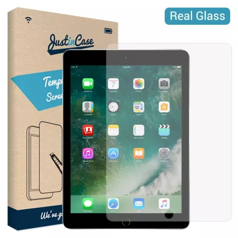 Just in Case Protection d&#039;&eacute;cran en verre compatible avec iPad 9.7 (2017 2018) - transparent