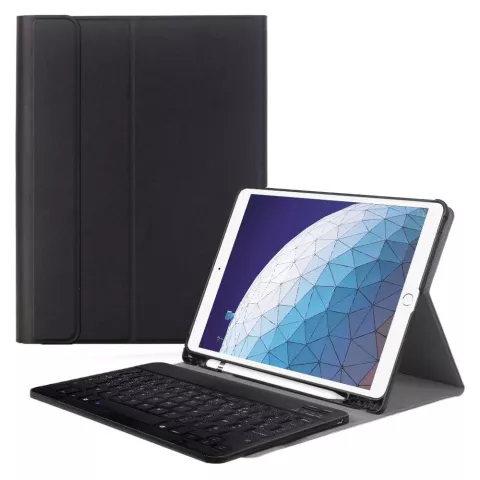 &Eacute;tui en similicuir AZERTY clavier Bluetooth Premium Just in Case pour iPad Air 3 10.5 (2019) - Noir