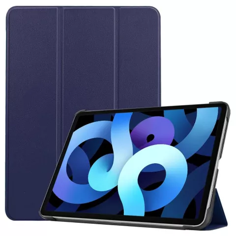 &Eacute;tui en cuir artificiel Just in Case Smart Tri-Fold compatible avec iPad Air 4 10.9 2020 &amp; iPad Air 5 2022 - bleu