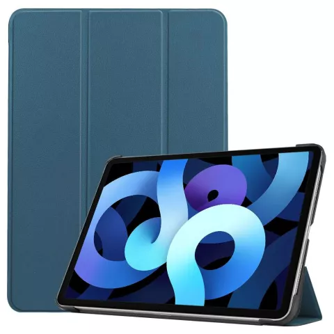 Just in Case Smart Tri-Fold cover compatible avec iPad Air 4 10.9 2020 &amp; iPad Air 5 2022 - bleu et noir