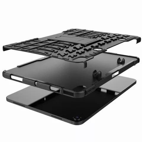 Just in Case Coque hybride robuste en PU et TPU compatible avec iPad Air 4 10.9 2020 et &agrave; l&#039;iPad Air 5 2022 - noire
