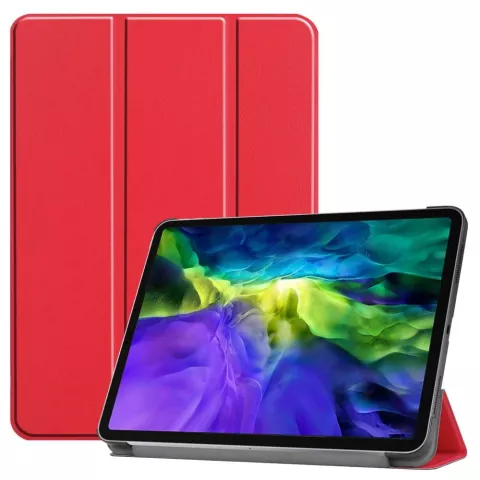 &Eacute;tui en similicuir trois volets Just in Case pour iPad Pro 11 (2018) - Rouge