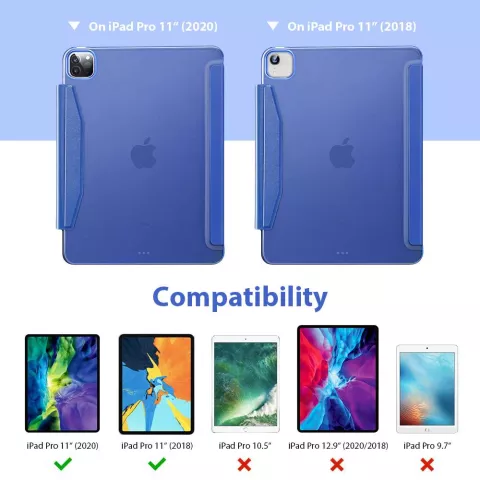 &Eacute;tui en similicuir couleur ESR Yippee pour iPad Pro 11 (2018 2020 2021 2022) - Bleu