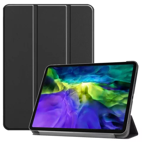 &Eacute;tui en cuir artificiel Just in Case Smart Tri-Fold compatible avec iPad Pro 11 (2018 2020 2021 2022) - noir