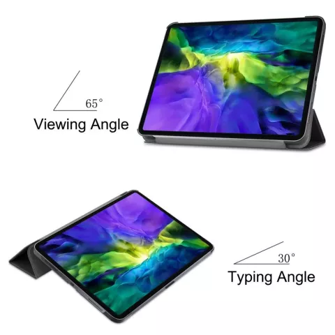&Eacute;tui en cuir artificiel Just in Case Smart Tri-Fold compatible avec iPad Pro 11 (2018 2020 2021 2022) - noir