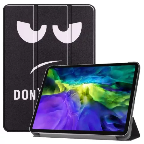 Just in Case Smart Tri-Fold Faux Leather Quote Cover compatible avec iPad Pro 11 (2018 2020 2021 2022) - noir