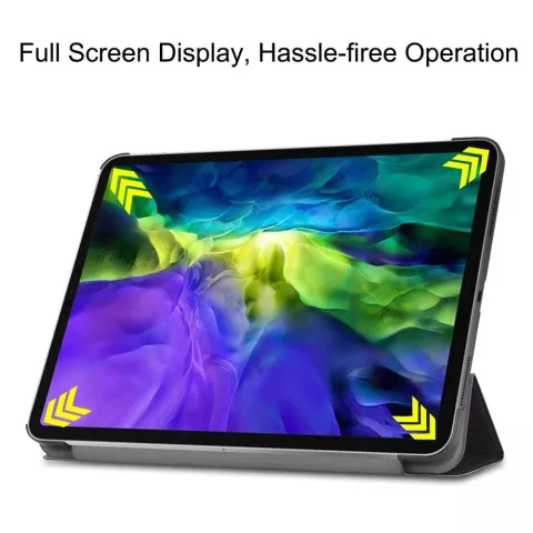 Just in Case Smart Tri-Fold Faux Leather Quote Cover compatible avec iPad Pro 11 (2018 2020 2021 2022) - noir