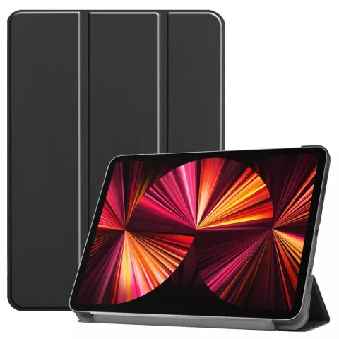Just in Case Smart Tri-Fold Faux Leather Cover compatible avec iPad Pro 11 (2018 2020 2021 2022) - noir