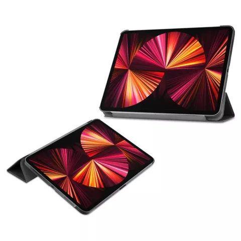 Just in Case Smart Tri-Fold Faux Leather Cover compatible avec iPad Pro 11 (2018 2020 2021 2022) - noir