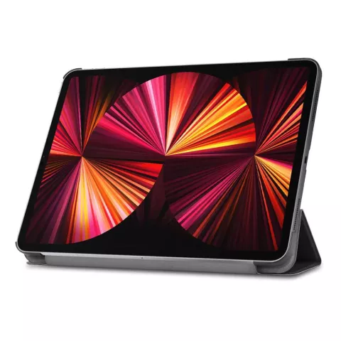 Just in Case Smart Tri-Fold Faux Leather Cover compatible avec iPad Pro 11 (2018 2020 2021 2022) - noir
