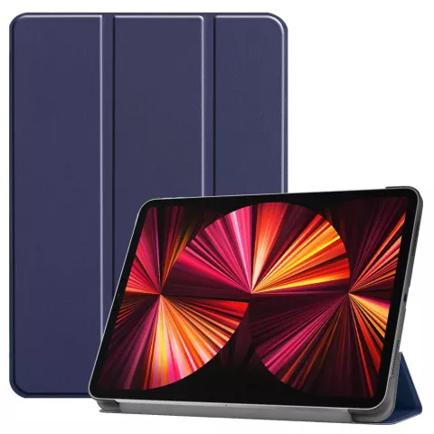 Just in Case Smart Tri-Fold Faux Leather Cover compatible avec iPad Pro 11 (2018 2020 2021 2022) - bleu