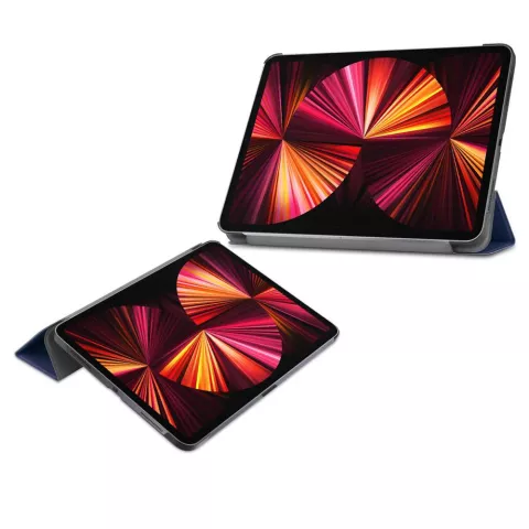 Just in Case Smart Tri-Fold Faux Leather Cover compatible avec iPad Pro 11 (2018 2020 2021 2022) - bleu