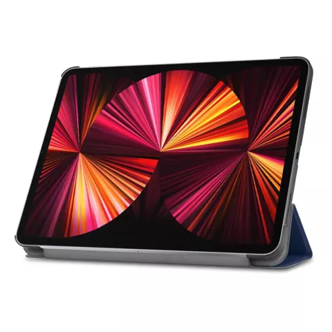 Just in Case Smart Tri-Fold Faux Leather Cover compatible avec iPad Pro 11 (2018 2020 2021 2022) - bleu