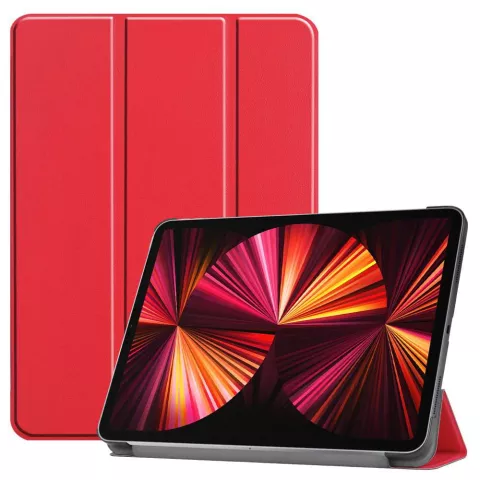 Just in Case Smart Tri-Fold Faux Leather Cover compatible avec iPad Pro 11 (2018 2020 2021 2022) - rouge