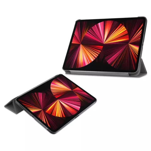 Just in Case Smart Tri-Fold Faux Leather Cover compatible avec iPad Pro 11 (2018 2020 2021 2022) - gris