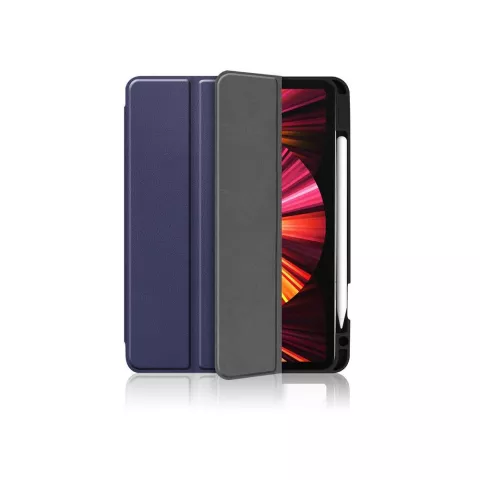Just in Case Smart Tri-Fold Housse en cuir artificiel compatible avec iPad Pro 11 (2018 2020 2021 2022) - bleu