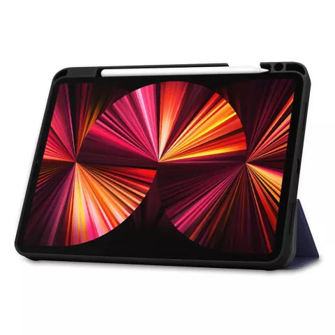 Just in Case Smart Tri-Fold Housse en cuir artificiel compatible avec iPad Pro 11 (2018 2020 2021 2022) - bleu