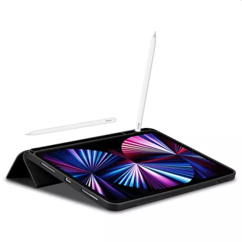 Housse en cuir artificiel Spigen Urban Fit compatible avec iPad Pro 11 (2018 2020 2021 2022) - noir