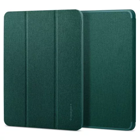 Housse en cuir artificiel Spigen Urban Fit compatible avec iPad Pro 11 (2018 2020 2021 2022) - verte