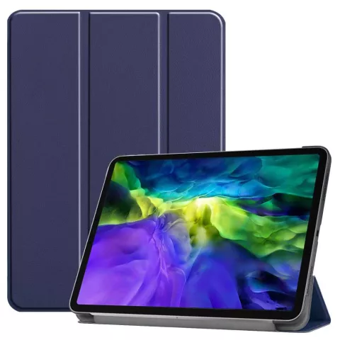 Just in Case Smart Tri-Fold Housse en cuir artificiel compatible avec iPad Pro 12.9 (2020) - bleu