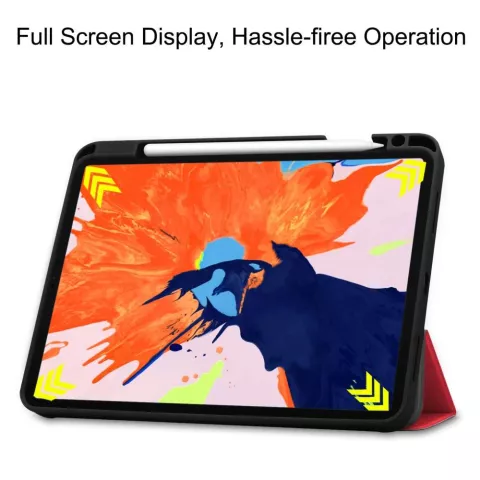 Just in Case Smart Tri-Fold Housse en cuir artificiel compatible avec iPad Pro 12.9 (2020) - rouge