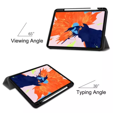 Just in Case Smart Tri-Fold Housse en cuir artificiel compatible avec iPad Pro 12.9 (2020) - gris