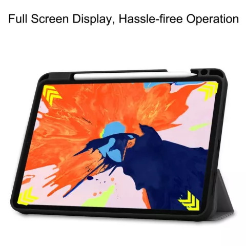 Just in Case Smart Tri-Fold Housse en cuir artificiel compatible avec iPad Pro 12.9 (2020) - gris