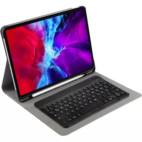 Just in Case Slimline Bluetooth QWERTZ Keyboard Housse en cuir artificiel compatible avec iPad Pro 12.9 (2020) - noir